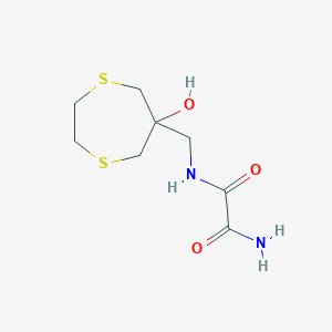 molecular formula C8H14N2O3S2 B2698450 N'-[(6-Hydroxy-1,4-dithiepan-6-yl)methyl]oxamide CAS No. 2415569-02-5
