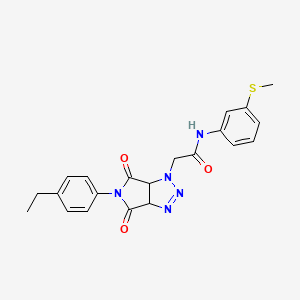 molecular formula C21H21N5O3S B2698452 2-(5-(4-ethylphenyl)-4,6-dioxo-4,5,6,6a-tetrahydropyrrolo[3,4-d][1,2,3]triazol-1(3aH)-yl)-N-(3-(methylthio)phenyl)acetamide CAS No. 1052615-74-3