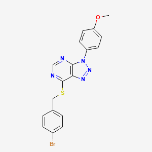 molecular formula C18H14BrN5OS B2698454 7-((4-溴苄基)硫代)-3-(4-甲氧基苯基)-3H-[1,2,3]三唑[4,5-d]嘧啶 CAS No. 863500-76-9