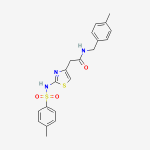 molecular formula C20H21N3O3S2 B2698456 N-(4-methylbenzyl)-2-(2-(4-methylphenylsulfonamido)thiazol-4-yl)acetamide CAS No. 922022-34-2