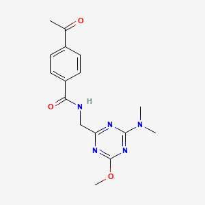 molecular formula C16H19N5O3 B2698461 4-acetyl-N-((4-(dimethylamino)-6-methoxy-1,3,5-triazin-2-yl)methyl)benzamide CAS No. 2034576-38-8