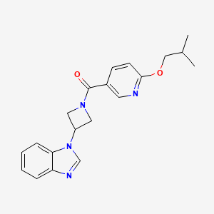 molecular formula C20H22N4O2 B2698464 [3-(Benzimidazol-1-yl)azetidin-1-yl]-[6-(2-methylpropoxy)pyridin-3-yl]methanone CAS No. 2380078-62-4