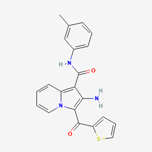 molecular formula C21H17N3O2S B2698475 2-amino-3-(thiophene-2-carbonyl)-N-(m-tolyl)indolizine-1-carboxamide CAS No. 898417-00-0
