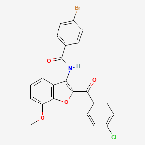 molecular formula C23H15BrClNO4 B2698476 4-bromo-N-(2-(4-chlorobenzoyl)-7-methoxybenzofuran-3-yl)benzamide CAS No. 929390-87-4