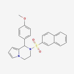 molecular formula C24H22N2O3S B2698488 1-(4-Methoxyphenyl)-2-(2-naphthylsulfonyl)-1,2,3,4-tetrahydropyrrolo[1,2-a]pyrazine CAS No. 900011-47-4