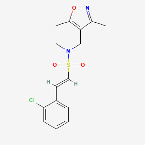 molecular formula C15H17ClN2O3S B2698494 (E)-2-(2-氯苯基)-N-[(3,5-二甲基-1,2-噁唑-4-基)甲基]-N-甲基乙烯磺酰胺 CAS No. 1311996-17-4