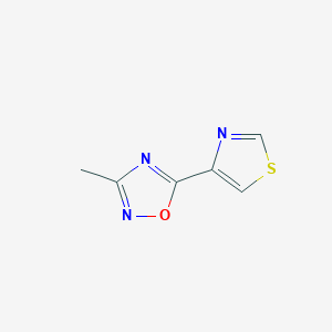 molecular formula C6H5N3OS B2698505 3-甲基-5-(噻唑-4-基)-1,2,4-噁二唑 CAS No. 1850510-53-0