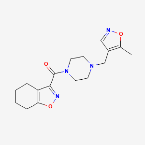 molecular formula C17H22N4O3 B2698520 (4-((5-甲基异噁唑-4-基)甲基哌嗪-1-基)(4,5,6,7-四氢苯并[d]异噁唑-3-基)甲酮 CAS No. 2034244-73-8