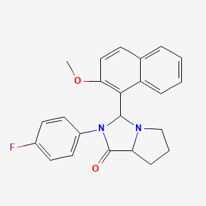 molecular formula C23H21FN2O2 B2698521 2-(4-氟苯基)-3-(2-甲氧基萘-1-基)环己-1H-吡咯[1,2-c]咪唑-1-酮 CAS No. 1009516-56-6