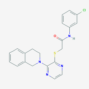 molecular formula C21H19ClN4OS B2698526 N-(3-氯苯基)-2-{[3-(1,2,3,4-四氢异喹啉-2-基)吡嘧啶-2-基]硫代}乙酰胺 CAS No. 1185156-41-5