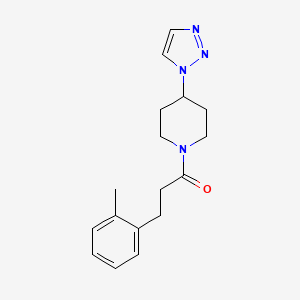 molecular formula C17H22N4O B2698530 1-(4-(1H-1,2,3-三唑-1-基)哌啶-1-基)-3-(邻甲苯基)丙酮 CAS No. 1795190-34-9
