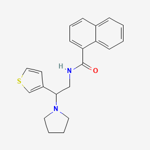 N-(2-(pyrrolidin-1-yl)-2-(thiophen-3-yl)ethyl)-1-naphthamide