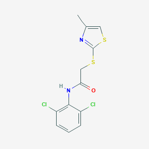 molecular formula C12H10Cl2N2OS2 B269855 N-(2,6-dichlorophenyl)-2-[(4-methyl-1,3-thiazol-2-yl)sulfanyl]acetamide 