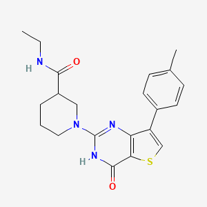 molecular formula C21H24N4O2S B2698559 N-ethyl-1-[7-(4-methylphenyl)-4-oxo-3,4-dihydrothieno[3,2-d]pyrimidin-2-yl]piperidine-3-carboxamide CAS No. 1242859-19-3