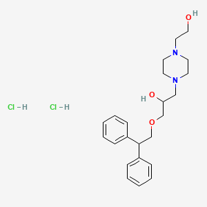 molecular formula C23H34Cl2N2O3 B2698560 1-(2,2-Diphenylethoxy)-3-(4-(2-hydroxyethyl)piperazin-1-yl)propan-2-ol dihydrochloride CAS No. 1351649-29-0