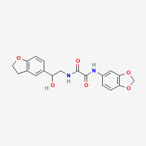 molecular formula C19H18N2O6 B2698561 N1-(benzo[d][1,3]dioxol-5-yl)-N2-(2-(2,3-dihydrobenzofuran-5-yl)-2-hydroxyethyl)oxalamide CAS No. 1421456-31-6