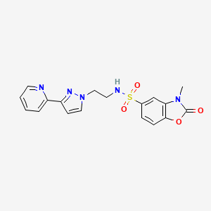 3-methyl-2-oxo-N-(2-(3-(pyridin-2-yl)-1H-pyrazol-1-yl)ethyl)-2,3-dihydrobenzo[d]oxazole-5-sulfonamide