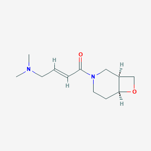molecular formula C12H20N2O2 B2698568 (E)-4-(Dimethylamino)-1-[(1S,6S)-7-oxa-3-azabicyclo[4.2.0]octan-3-yl]but-2-en-1-one CAS No. 2380555-27-9