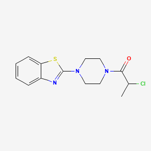 molecular formula C14H16ClN3OS B2698571 1-[4-(1,3-Benzothiazol-2-yl)piperazin-1-yl]-2-chloropropan-1-one CAS No. 2411265-62-6