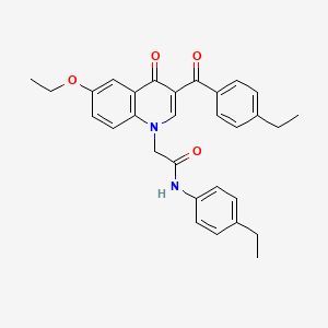 molecular formula C30H30N2O4 B2698573 2-(6-ethoxy-3-(4-ethylbenzoyl)-4-oxoquinolin-1(4H)-yl)-N-(4-ethylphenyl)acetamide CAS No. 898343-11-8