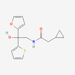 molecular formula C15H17NO3S B2698583 2-cyclopropyl-N-(2-(furan-2-yl)-2-hydroxy-2-(thiophen-2-yl)ethyl)acetamide CAS No. 2034264-17-8