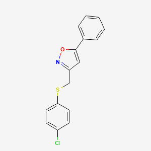 molecular formula C16H12ClNOS B2698588 4-氯苯基(5-苯基-3-异噁唑基)甲硫醚 CAS No. 478067-78-6