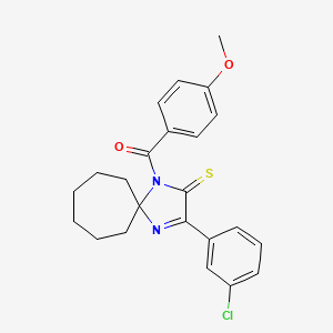 B2698601 3-(3-Chlorophenyl)-1-(4-methoxybenzoyl)-1,4-diazaspiro[4.6]undec-3-ene-2-thione CAS No. 1223797-94-1