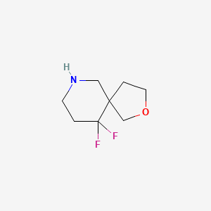 molecular formula C8H13F2NO B2698602 10,10-Difluoro-2-oxa-7-azaspiro[4.5]decane CAS No. 2169230-19-5