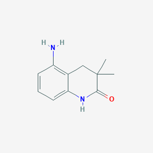 molecular formula C11H14N2O B2698603 5-Amino-3,3-dimethyl-3,4-dihydroquinolin-2(1H)-one CAS No. 2091182-71-5