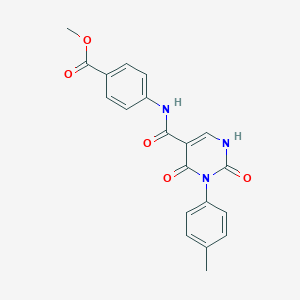 molecular formula C20H17N3O5 B2698604 Methyl 4-(2,4-dioxo-3-(p-tolyl)-1,2,3,4-tetrahydropyrimidine-5-carboxamido)benzoate CAS No. 863611-03-4