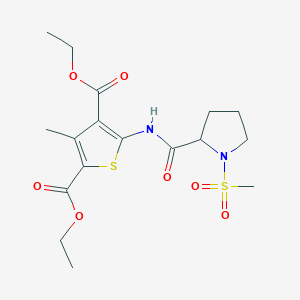 Diethyl 3-methyl-5-(1-(methylsulfonyl)pyrrolidine-2-carboxamido)thiophene-2,4-dicarboxylate
