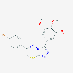 molecular formula C19H17BrN4O3S B269861 6-(4-bromophenyl)-3-(3,4,5-trimethoxyphenyl)-7H-[1,2,4]triazolo[3,4-b][1,3,4]thiadiazine 
