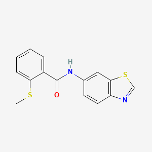 molecular formula C15H12N2OS2 B2698616 N-(苯并[d]噻唑-6-基)-2-(甲硫基)苯甲酰胺 CAS No. 942002-54-2