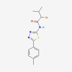molecular formula C14H16BrN3OS B2698617 2-溴-3-甲基-N-[5-(4-甲基苯基)-1,3,4-噻二唑-2-基]丁酰胺 CAS No. 391226-12-3