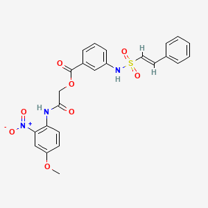 molecular formula C24H21N3O8S B2698625 [2-(4-methoxy-2-nitroanilino)-2-oxoethyl] 3-[[(E)-2-phenylethenyl]sulfonylamino]benzoate CAS No. 753462-75-8