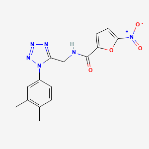 molecular formula C15H14N6O4 B2698629 N-((1-(3,4-二甲基苯基)-1H-噻唑-5-基)甲基)-5-硝基呋喃-2-基甲酰胺 CAS No. 897614-47-0