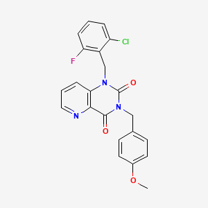 molecular formula C22H17ClFN3O3 B2698631 1-(2-chloro-6-fluorobenzyl)-3-(4-methoxybenzyl)pyrido[3,2-d]pyrimidine-2,4(1H,3H)-dione CAS No. 921840-54-2