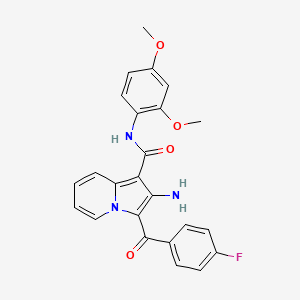 molecular formula C24H20FN3O4 B2698636 2-amino-N-(2,4-dimethoxyphenyl)-3-(4-fluorobenzoyl)indolizine-1-carboxamide CAS No. 898417-41-9