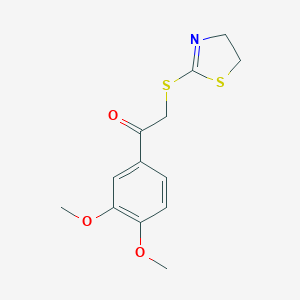 molecular formula C13H15NO3S2 B269864 2-(4,5-Dihydro-1,3-thiazol-2-ylsulfanyl)-1-(3,4-dimethoxyphenyl)ethanone 