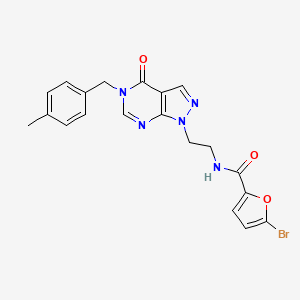 molecular formula C20H18BrN5O3 B2698646 5-bromo-N-(2-(5-(4-methylbenzyl)-4-oxo-4,5-dihydro-1H-pyrazolo[3,4-d]pyrimidin-1-yl)ethyl)furan-2-carboxamide CAS No. 922088-91-3