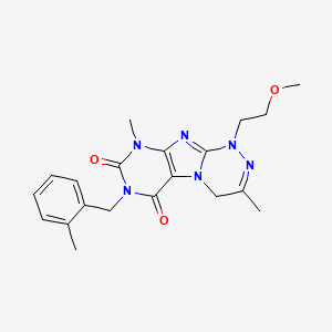 molecular formula C20H24N6O3 B2698648 1-(2-甲氧基乙基)-3,9-二甲基-7-(2-甲基苯甲基)-7,9-二氢-[1,2,4]三嗪[3,4-f]嘧啶-6,8(1H,4H)-二酮 CAS No. 919028-18-5
