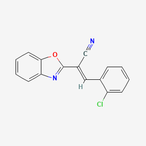 molecular formula C16H9ClN2O B2698656 (2E)-2-(1,3-benzoxazol-2-yl)-3-(2-chlorophenyl)prop-2-enenitrile CAS No. 618389-67-6