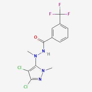 molecular formula C13H11Cl2F3N4O B2698671 N'-(3,4-二氯-1-甲基-1H-吡唑-5-基)-N'-甲基-3-(三氟甲基)苯甲酰肼 CAS No. 400085-81-6