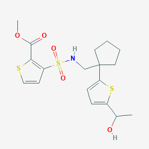 methyl 3-(N-((1-(5-(1-hydroxyethyl)thiophen-2-yl)cyclopentyl)methyl)sulfamoyl)thiophene-2-carboxylate