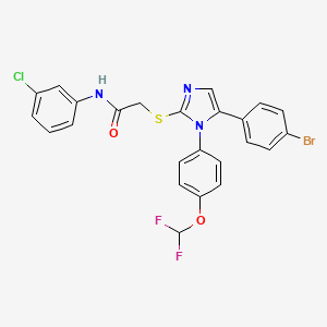 2-((5-(4-bromophenyl)-1-(4-(difluoromethoxy)phenyl)-1H-imidazol-2-yl)thio)-N-(3-chlorophenyl)acetamide