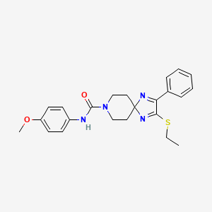 molecular formula C23H26N4O2S B2698682 2-(ethylthio)-N-(4-methoxyphenyl)-3-phenyl-1,4,8-triazaspiro[4.5]deca-1,3-diene-8-carboxamide CAS No. 894886-86-3