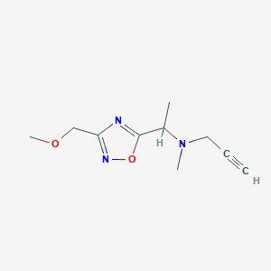 molecular formula C10H15N3O2 B2698683 {1-[3-(Methoxymethyl)-1,2,4-oxadiazol-5-yl]ethyl}(methyl)(prop-2-yn-1-yl)amine CAS No. 1808828-16-1