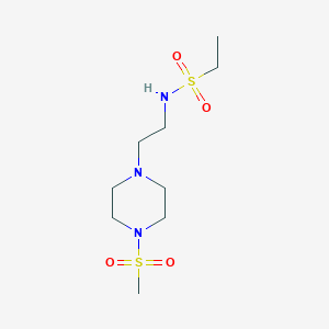 molecular formula C9H21N3O4S2 B2698685 N-(2-(4-(甲磺酰基)哌嗪-1-基)乙基)乙烷磺酰胺 CAS No. 1207010-43-2