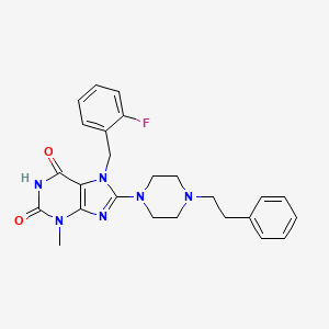 7-(2-fluorobenzyl)-3-methyl-8-(4-phenethylpiperazin-1-yl)-1H-purine-2,6(3H,7H)-dione