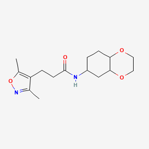 3-(3,5-dimethylisoxazol-4-yl)-N-(octahydrobenzo[b][1,4]dioxin-6-yl)propanamide